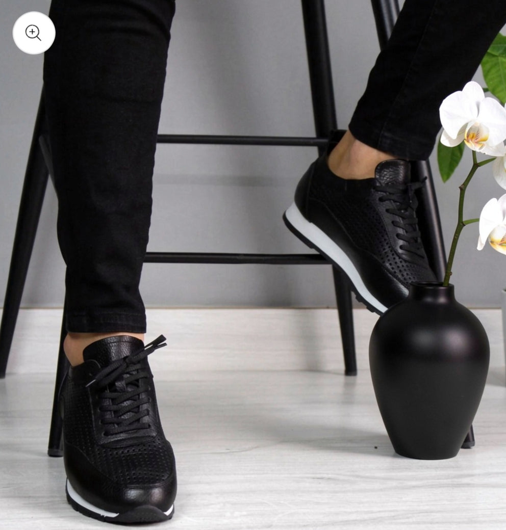 Chaussure de sport décontractée en cuir véritable pour homme