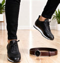 Chaussure de sport décontractée en cuir véritable pour homme