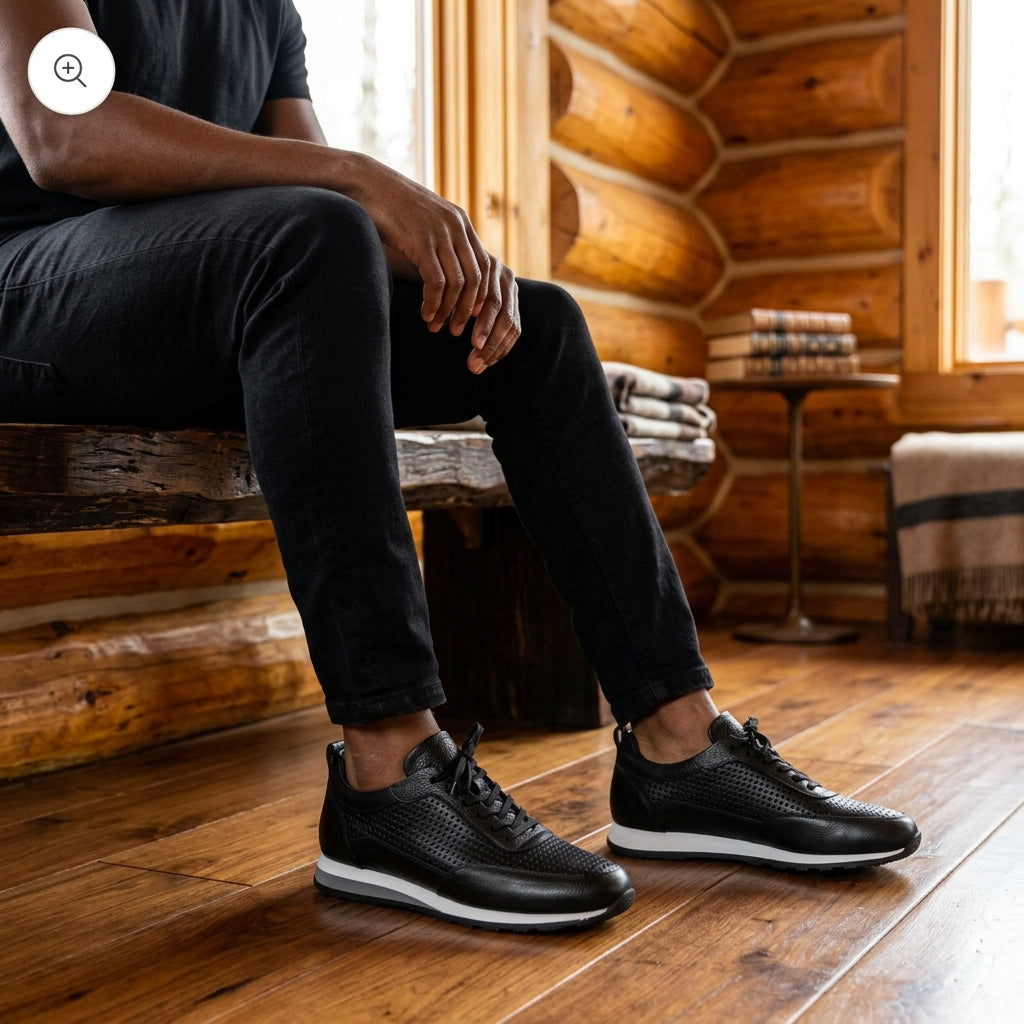 Chaussure de sport décontractée en cuir véritable pour homme