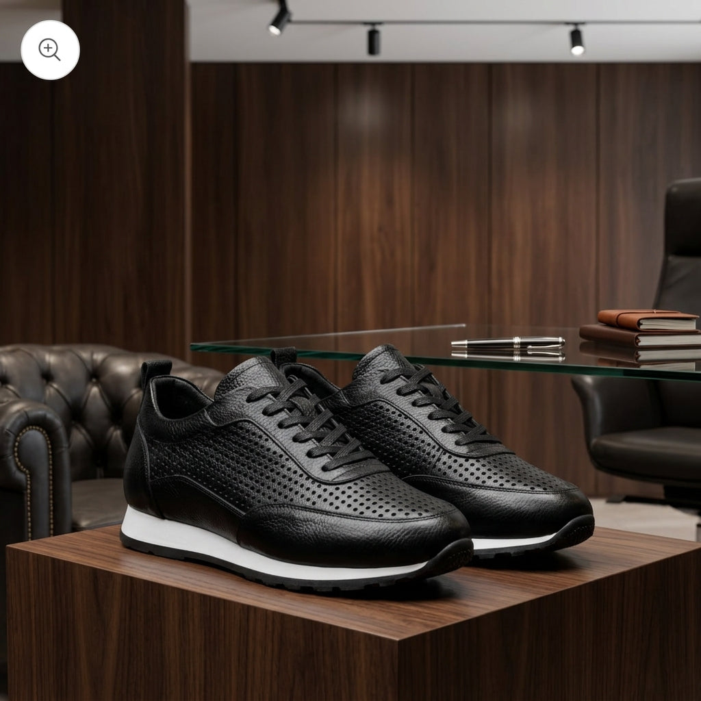 Chaussure de sport décontractée en cuir véritable pour homme