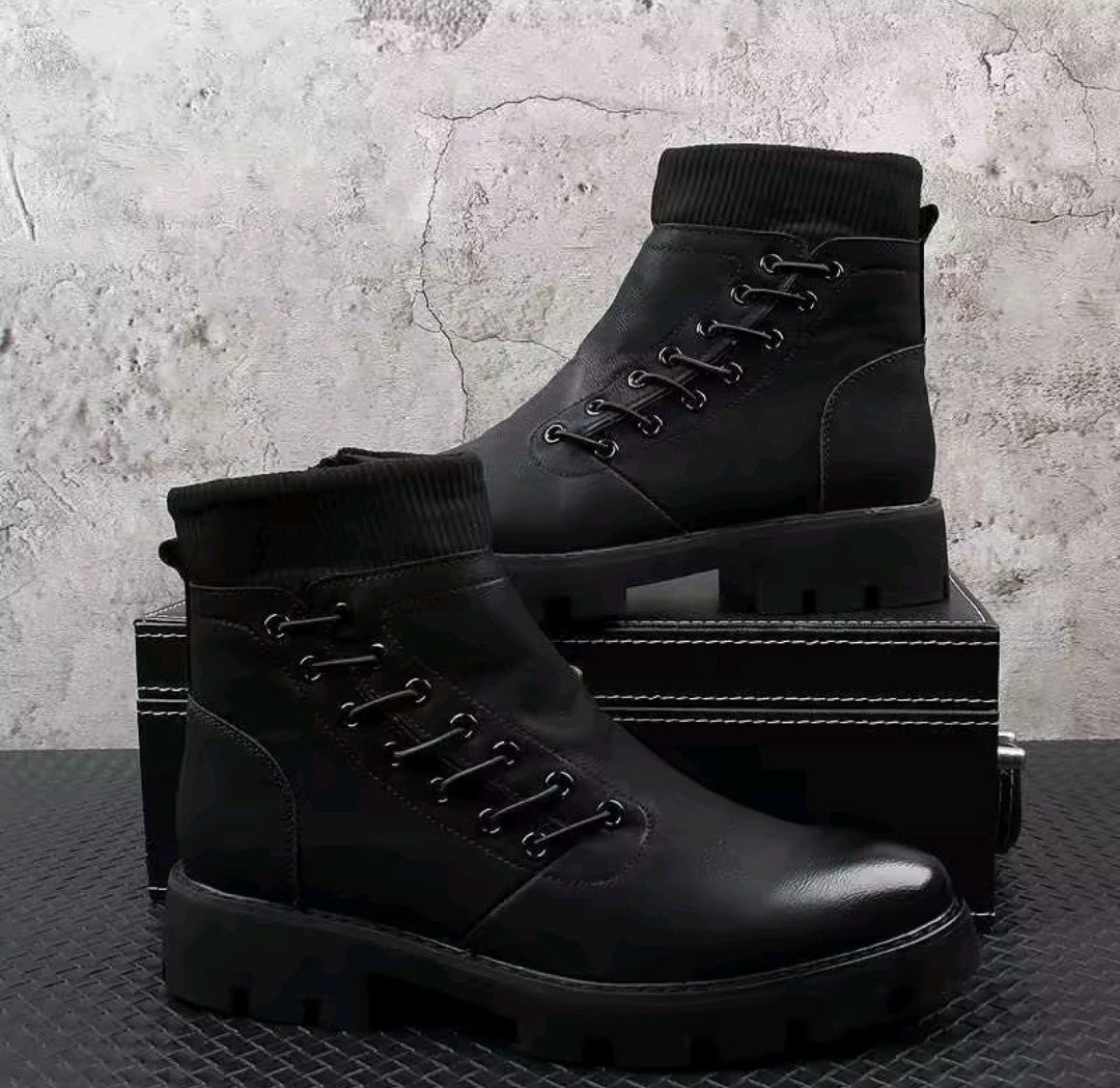 Botte montante italien en cuir véritable