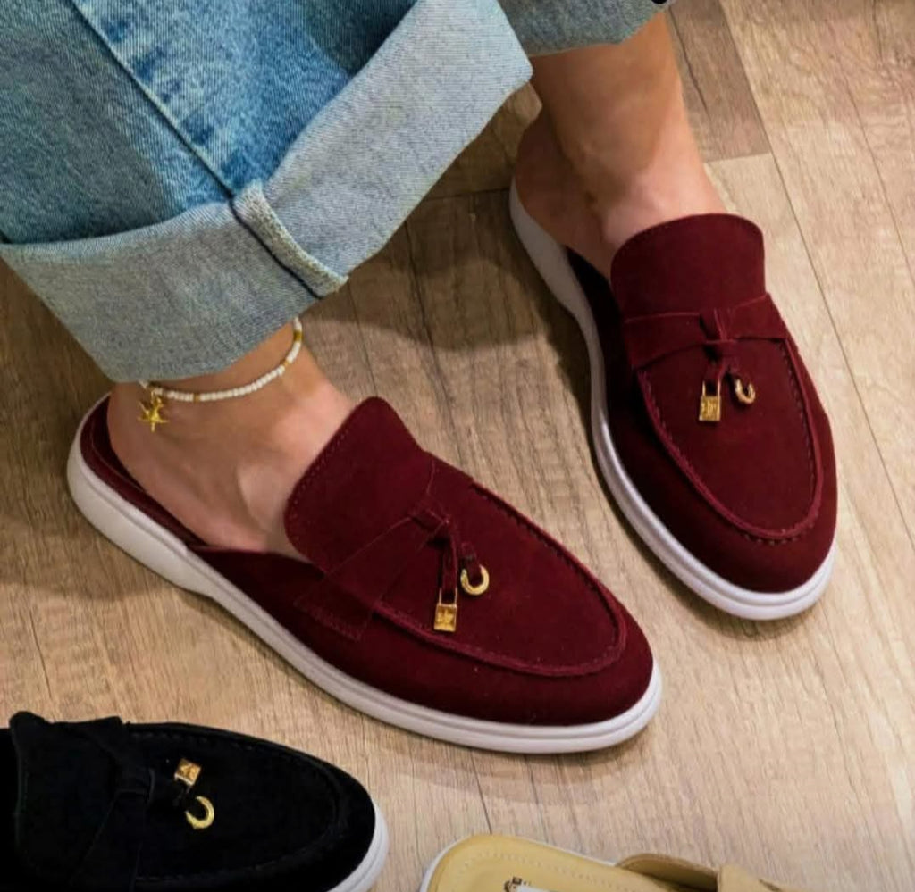 Mocassin unisexe en cuir véritable