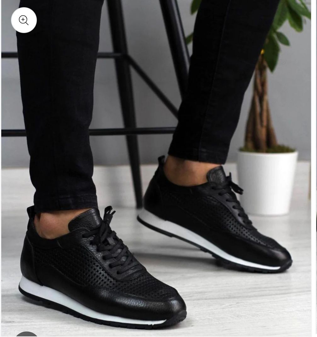 Chaussures de sport décontractées en cuir véritable pour hommes
